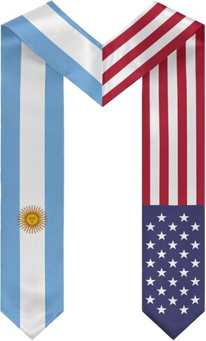 Argentina Mix United States Flag Graduation Stoles Shawls Sash International Study Graduate Scarves in Saudi Arabia