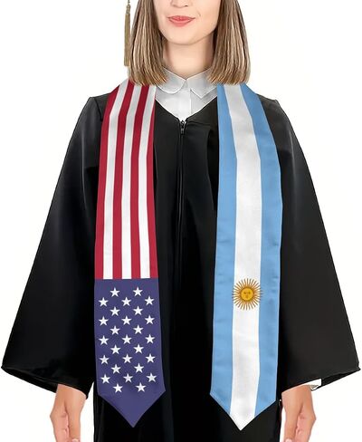 Argentina Mix United States Flag Graduation Stoles Shawls Sash International Study Graduate Scarves in Saudi Arabia