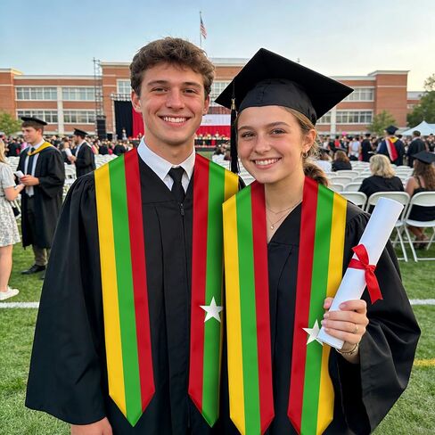 Myanmar Burma Flag Graduation Stole Sash for Study Aboard International Students Abroad Adult Unisex in Saudi Arabia