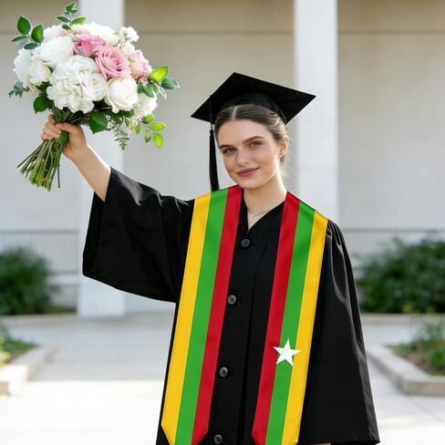 Myanmar Burma Flag Graduation Stole Sash for Study Aboard International Students Abroad Adult Unisex in Saudi Arabia