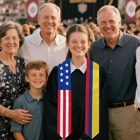 Colombia Flag Graduation Stole 72 x 5 Inches Decorative Ceremonial Accessory Sash for International Student (Baccalaureate Gown and Hat Not Included) in Kuwait
