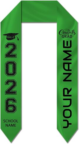 Dicodes Custom Graduation Stoles with Photo Personalized Congratulation Gifts Class of 2026 Graduation Sash for University in Saudi Arabia