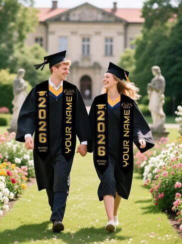 Dicodes Custom Graduation Stoles with Photo Personalized Congratulation Gifts Class of 2026 Graduation Sash for University in Saudi Arabia
