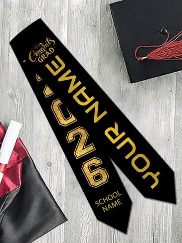 Dicodes Custom Graduation Stoles with Photo Personalized Congratulation Gifts Class of 2026 Graduation Sash for University in Saudi Arabia