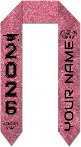 Dicodes Custom Graduation Stoles with Photo Personalized Congratulation Gifts Class of 2026 Graduation Sash for University in Saudi Arabia
