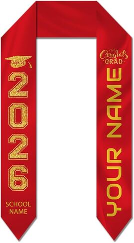 Dicodes Custom Graduation Stoles with Photo Personalized Congratulation Gifts Class of 2026 Graduation Sash for University in Saudi Arabia