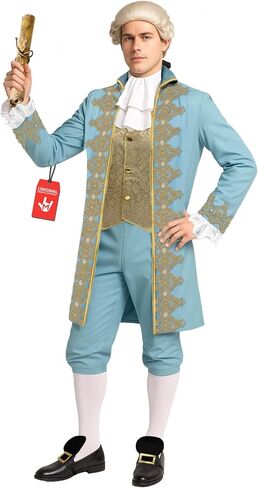 Morph Rennaisance Costume Mens, Colonial Costume Men, 1700s Costume Adult, Halloween Costumes For Men in Kuwait