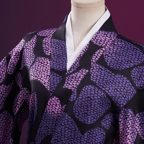 Men Cosplay Anime Movie Costumes Samurai Outfit Purple Kimono Full Set for Halloween Party in Saudi Arabia
