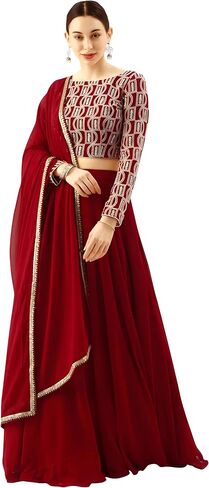 TRENDMALLS Women's Georgette Sequin Embroidery Work Lehenga Choli with Dupatta For Women Ready To Wear in Kuwait