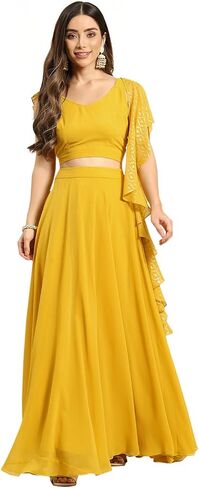 TRENDMALLS Women's Georgette Sequin Embroidery Work Lehenga Choli with Dupatta For Women Ready To Wear in Kuwait