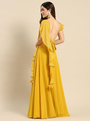 TRENDMALLS Women's Georgette Sequin Embroidery Work Lehenga Choli with Dupatta For Women Ready To Wear in Kuwait