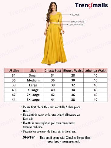 TRENDMALLS Women's Georgette Sequin Embroidery Work Lehenga Choli with Dupatta For Women Ready To Wear in Kuwait
