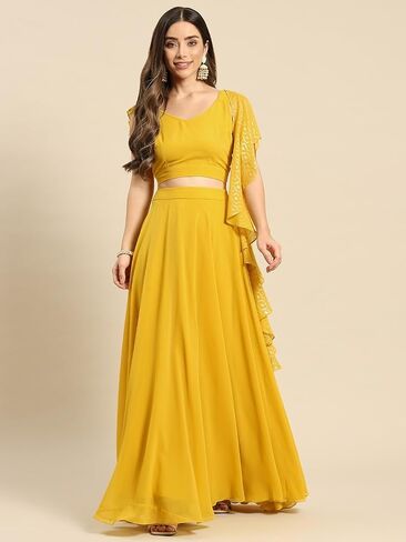 TRENDMALLS Women's Georgette Sequin Embroidery Work Lehenga Choli with Dupatta For Women Ready To Wear in Kuwait