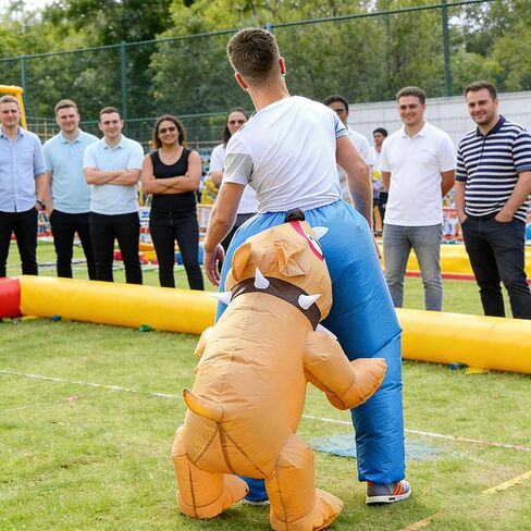 Inflatable Dogs Bite Costume for Adults Funny Dogs Bite People Blow up Hilarious Halloween Costumes Holiday Party Cosplay Costume in Saudi Arabia