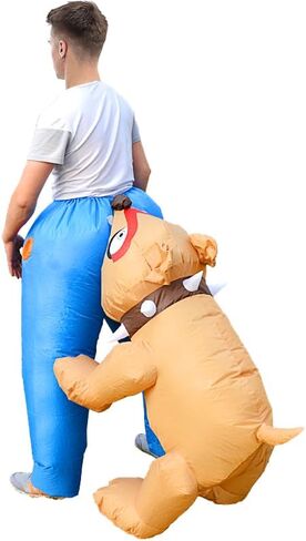Inflatable Dogs Bite Costume for Adults Funny Dogs Bite People Blow up Hilarious Halloween Costumes Holiday Party Cosplay Costume in Saudi Arabia