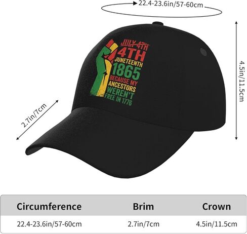 Juneteenth Hats for Women Men African Baseball Cap Adjustable Snapback Trucker Hat Caps for Running Workouts in Saudi Arabia