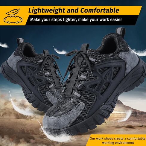 Evontira Elevated Pro Trainers Steel Toe Original, Safety Shoes, 2025 New Non Slip Work Shoes for Man Women, Lightweight, Comfortable, Prestivos Slip On Steel Toe in Saudi Arabia