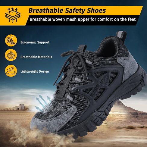 Evontira Elevated Pro Trainers Steel Toe Original, Safety Shoes, 2025 New Non Slip Work Shoes for Man Women, Lightweight, Comfortable, Prestivos Slip On Steel Toe in Saudi Arabia