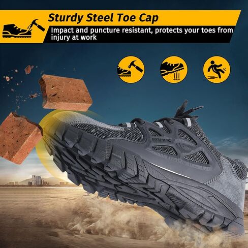 Evontira Elevated Pro Trainers Steel Toe Original, Safety Shoes, 2025 New Non Slip Work Shoes for Man Women, Lightweight, Comfortable, Prestivos Slip On Steel Toe in Saudi Arabia
