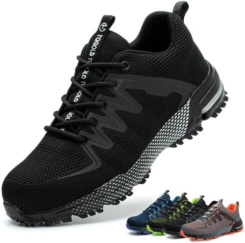 Steel Toe Shoes for Men Women Comfortable Safety Shoes Lightweight Steel Toe Slip Resistant Sneakers Indestructable Construction Work Shoes in Saudi Arabia
