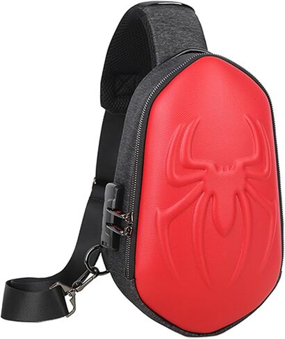 O-TBOST EVA Hard Shell Sling Bag for Men Anti-Theft Spider Crossbody Bag for Travel Cycling with USB Charging Port (Carbon Fiber) in Saudi Arabia