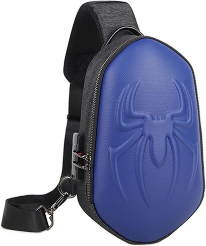 O-TBOST EVA Hard Shell Sling Bag for Men Anti-Theft Spider Crossbody Bag for Travel Cycling with USB Charging Port (Carbon Fiber) in Saudi Arabia