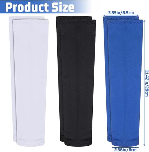 Bremorou 3 Pairs Arm Sleeves For Kids Uv Sun Protection Cooling Compression Sleeves Breathable Elastic For Basketball Volleyball Baseball Sports Youth Boys Girls (Black, White, Blue) in Kuwait