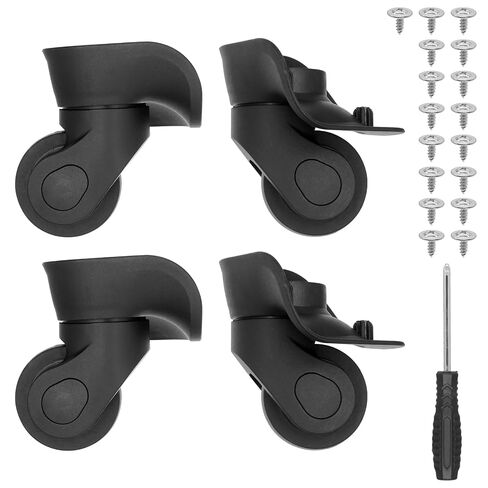 4PCS Luggage Wheels Replacement, Suitcase Caster Repair Kits with Screw, Plastic Left & Right Swivel Wheels for Travel Luggage (Small) in Saudi Arabia