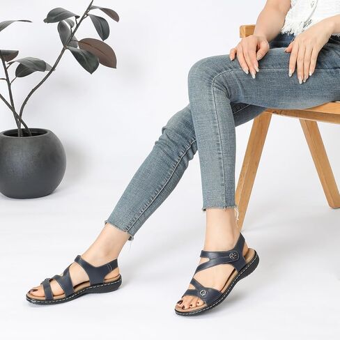 Flat Sandals For Women Dressy, Ankle Strap Arch Support Walking Comfortable Flats Open Toe Sandal in Saudi Arabia