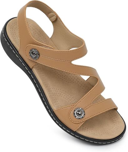 Flat Sandals For Women Dressy, Ankle Strap Arch Support Walking Comfortable Flats Open Toe Sandal in Saudi Arabia