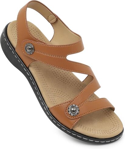 Flat Sandals For Women Dressy, Ankle Strap Arch Support Walking Comfortable Flats Open Toe Sandal in Saudi Arabia