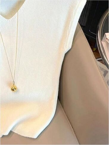 Milumia Women's V Neck Knit Tank Top Casual Trendy Sleeveless Sweater Vest in Kuwait