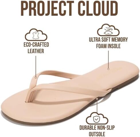 Project Cloud Kids Sandals For Girls Footwear with Memory Foam Insole Kids Flip Flops - Lightweight & Slip Resistant Girls Sandals Summer Beach Essentials (LittleFoundations,BONEPU,2) in Kuwait