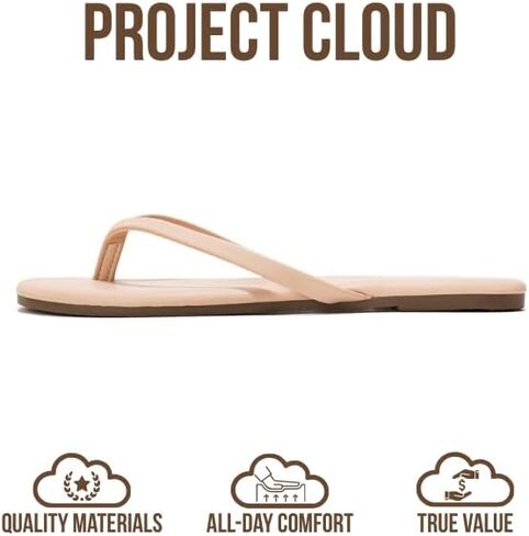 Project Cloud Kids Sandals For Girls Footwear with Memory Foam Insole Kids Flip Flops - Lightweight & Slip Resistant Girls Sandals Summer Beach Essentials (LittleFoundations,BONEPU,2) in Kuwait