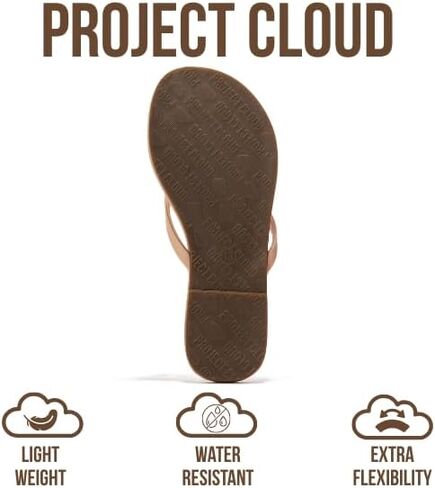 Project Cloud Kids Sandals For Girls Footwear with Memory Foam Insole Kids Flip Flops - Lightweight & Slip Resistant Girls Sandals Summer Beach Essentials (LittleFoundations,BONEPU,2) in Kuwait
