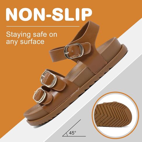youermei Unisex Kids Sandals With Back Strap, Boys Adjustable Buckle Summer Slides Outdoor, Girls Non Slip On Beach Slippers, Toddler Eva Cloud Pillow Footbed Flat Shoes Indoor in Saudi Arabia