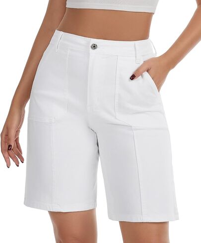 VIPONES Bermuda Shorts for Women High Waisted Jean Shorts Casual Summer Trendy Outfits Stretchy Denim Shorts in Saudi Arabia