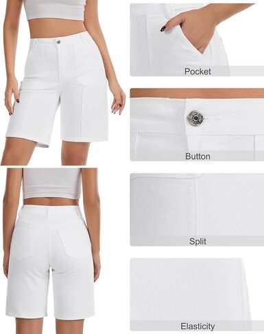 VIPONES Bermuda Shorts for Women High Waisted Jean Shorts Casual Summer Trendy Outfits Stretchy Denim Shorts in Saudi Arabia