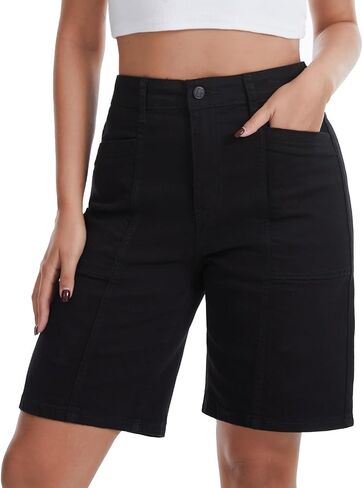 VIPONES Bermuda Shorts for Women High Waisted Jean Shorts Casual Summer Trendy Outfits Stretchy Denim Shorts in Saudi Arabia