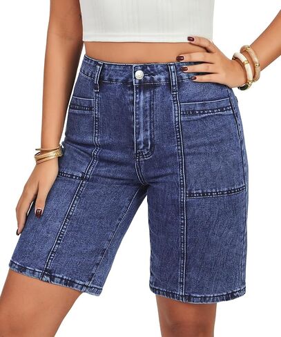 VIPONES Bermuda Shorts for Women High Waisted Jean Shorts Casual Summer Trendy Outfits Stretchy Denim Shorts in Saudi Arabia