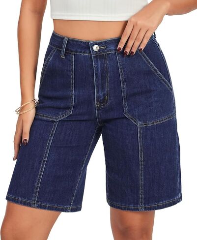 VIPONES Bermuda Shorts for Women High Waisted Jean Shorts Casual Summer Trendy Outfits Stretchy Denim Shorts in Saudi Arabia