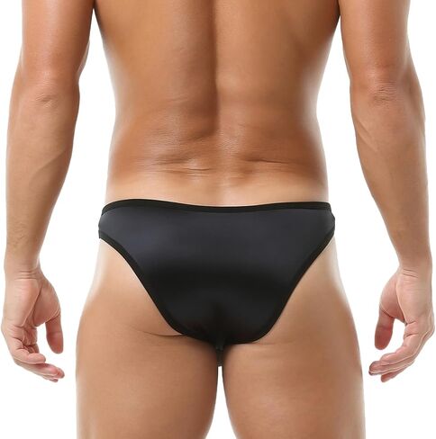 Mens Briefs Ice Silk Satin-like Underwear Bulge Pouch Smooth Breathable Panties in Saudi Arabia