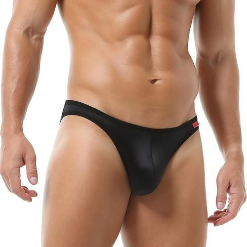 Mens Briefs Ice Silk Satin-like Underwear Bulge Pouch Smooth Breathable Panties in Saudi Arabia