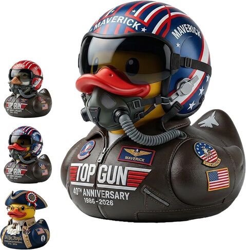 Large Size USA 250th Anniversary Duck Resin Ornament, Top Gun 40th Pilot Goose, Classic Movie Collectible Figurine, Gift for Home Decoration (Soaring Ambition Duck) in Saudi Arabia