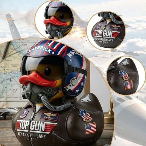 Large Size USA 250th Anniversary Duck Resin Ornament, Top Gun 40th Pilot Goose, Classic Movie Collectible Figurine, Gift for Home Decoration (Soaring Ambition Duck) in Saudi Arabia