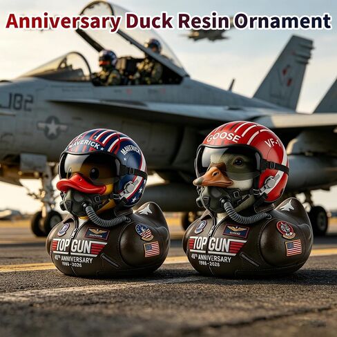 Large Size USA 250th Anniversary Duck Resin Ornament, Top Gun 40th Pilot Goose, Classic Movie Collectible Figurine, Gift for Home Decoration (Soaring Ambition Duck) in Saudi Arabia