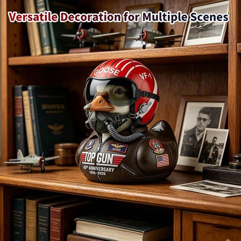 Large Size USA 250th Anniversary Duck Resin Ornament, Top Gun 40th Pilot Goose, Classic Movie Collectible Figurine, Gift for Home Decoration (Soaring Ambition Duck) in Saudi Arabia