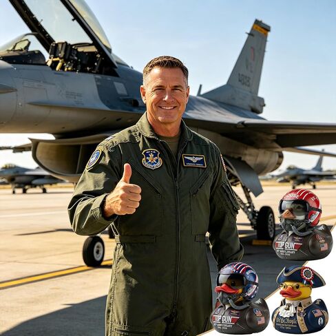 Large Size USA 250th Anniversary Duck Resin Ornament, Top Gun 40th Pilot Goose, Classic Movie Collectible Figurine, Gift for Home Decoration (Soaring Ambition Duck) in Saudi Arabia