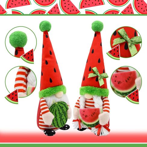 Summer Decorations Watermelon Gnomes, One in a Melon Summer Fruit Party Farmhouse Tiered Tray Decor for Home Office, Watermelon Birthday Decorations Gifts in Saudi Arabia