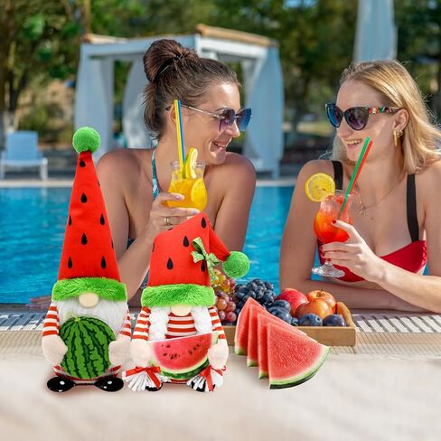 Summer Decorations Watermelon Gnomes, One in a Melon Summer Fruit Party Farmhouse Tiered Tray Decor for Home Office, Watermelon Birthday Decorations Gifts in Saudi Arabia